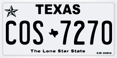 TX license plate COS7270