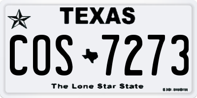 TX license plate COS7273