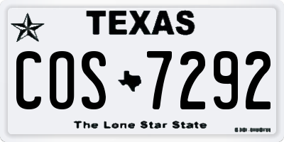 TX license plate COS7292