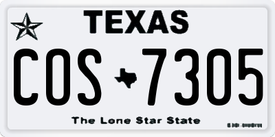 TX license plate COS7305