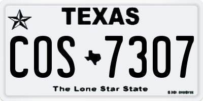 TX license plate COS7307