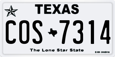 TX license plate COS7314