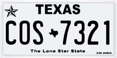 TX license plate COS7321