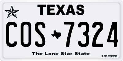 TX license plate COS7324