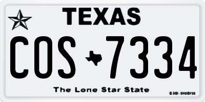 TX license plate COS7334
