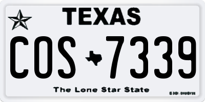 TX license plate COS7339