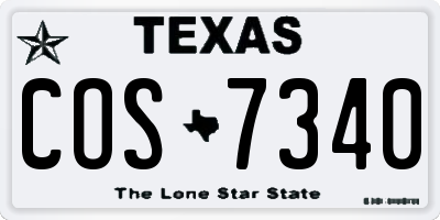 TX license plate COS7340