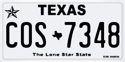 TX license plate COS7348