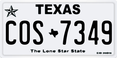 TX license plate COS7349