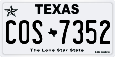 TX license plate COS7352