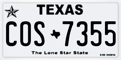 TX license plate COS7355