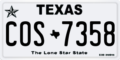 TX license plate COS7358
