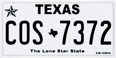 TX license plate COS7372