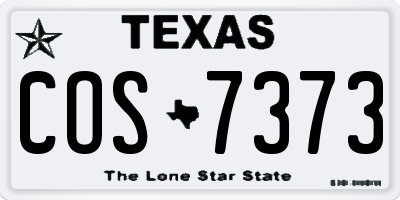 TX license plate COS7373