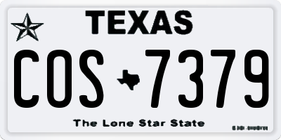 TX license plate COS7379