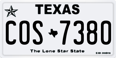 TX license plate COS7380