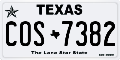 TX license plate COS7382