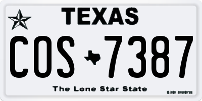TX license plate COS7387