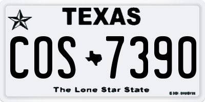 TX license plate COS7390