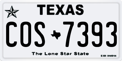 TX license plate COS7393