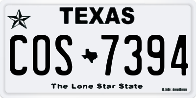 TX license plate COS7394