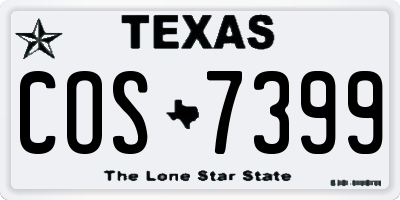 TX license plate COS7399