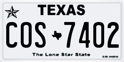 TX license plate COS7402