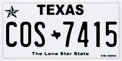 TX license plate COS7415