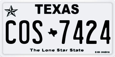 TX license plate COS7424