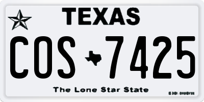 TX license plate COS7425