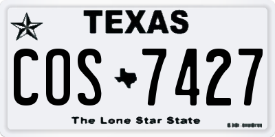 TX license plate COS7427