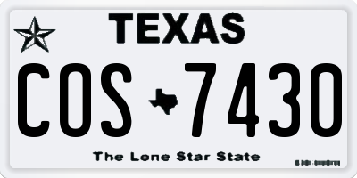 TX license plate COS7430