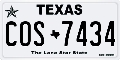 TX license plate COS7434