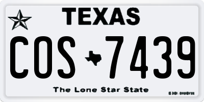 TX license plate COS7439