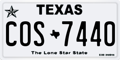 TX license plate COS7440