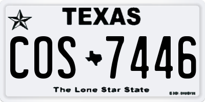 TX license plate COS7446