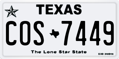 TX license plate COS7449