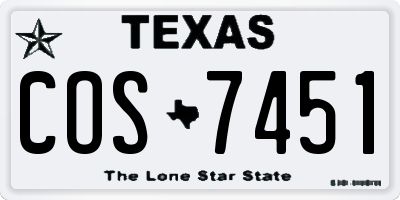 TX license plate COS7451