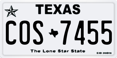 TX license plate COS7455