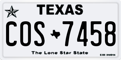 TX license plate COS7458