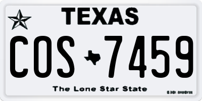 TX license plate COS7459