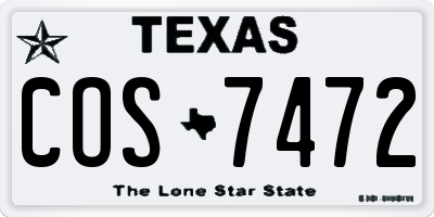 TX license plate COS7472