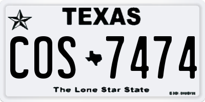 TX license plate COS7474