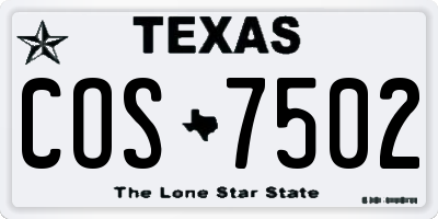 TX license plate COS7502