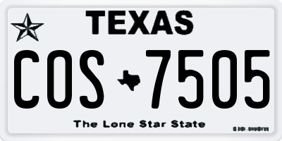 TX license plate COS7505