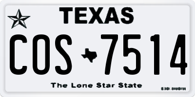 TX license plate COS7514