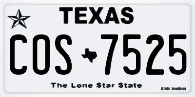 TX license plate COS7525