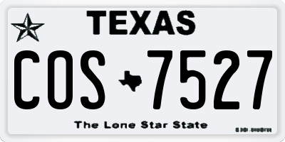TX license plate COS7527