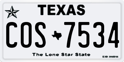 TX license plate COS7534