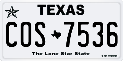 TX license plate COS7536
